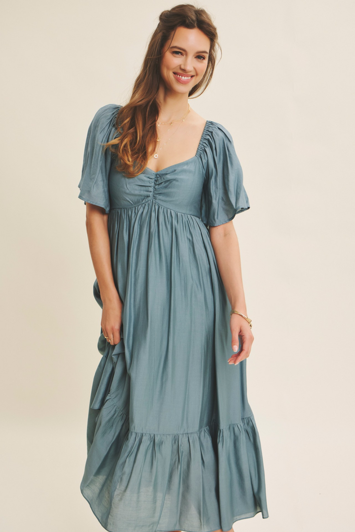 Dusk Blue Midi Dress