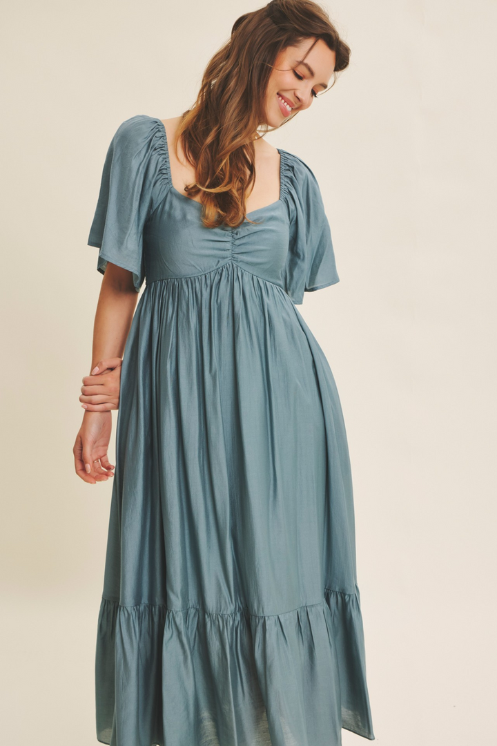 Dusk Blue Midi Dress