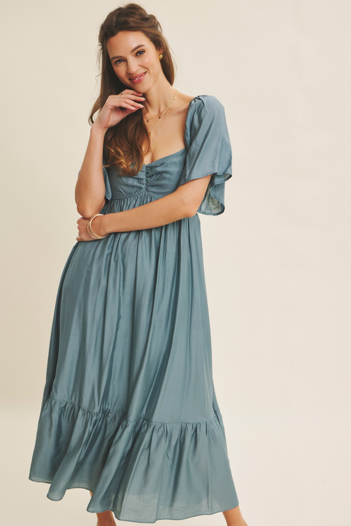 Dusk Blue Midi Dress