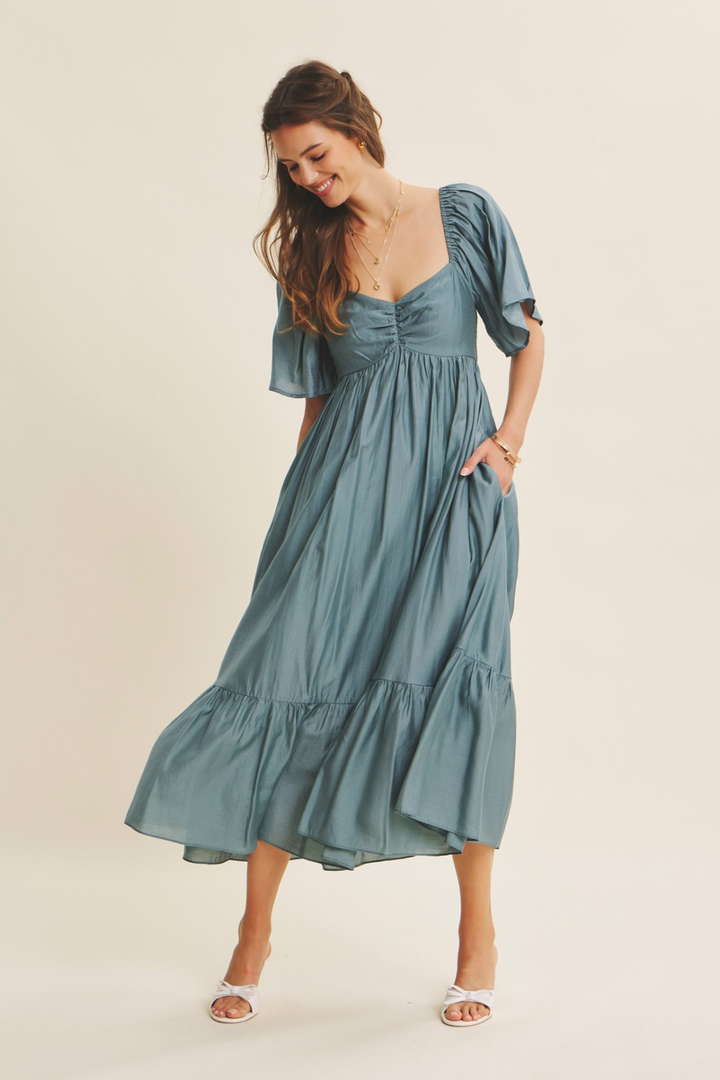 Dusk Blue Midi Dress