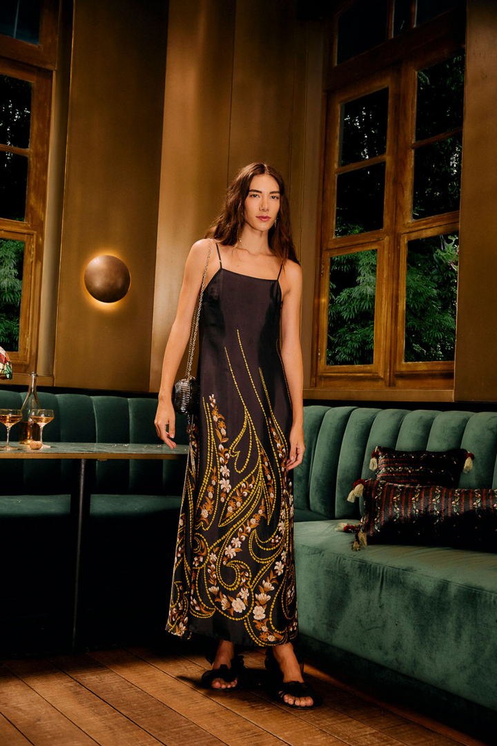 GARDEN SLIP MIDI DRESS