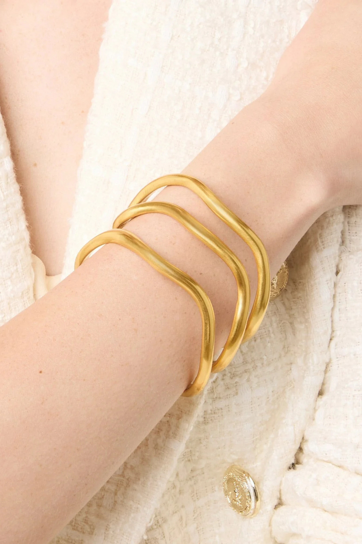 JULIE VOS | Wave Bangle - Gold-Small