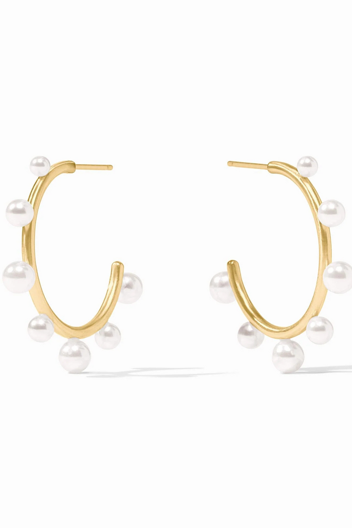 JULIE VOS | Hydra Stone Hoop - Pearl-Medium