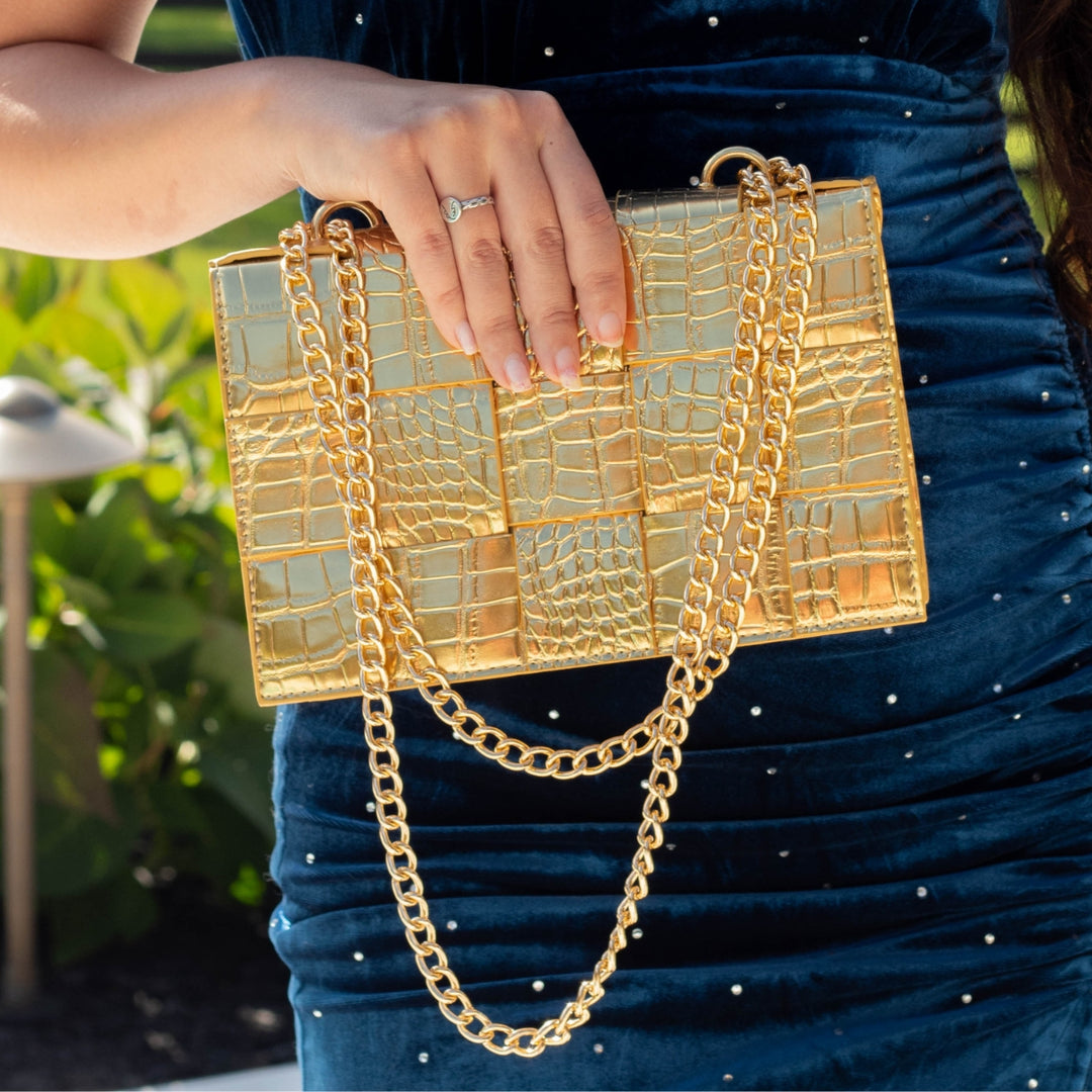 Casey Croc Crossbody - Gold