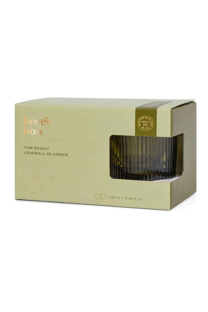 LOWBALL GLASS SET OLIVE