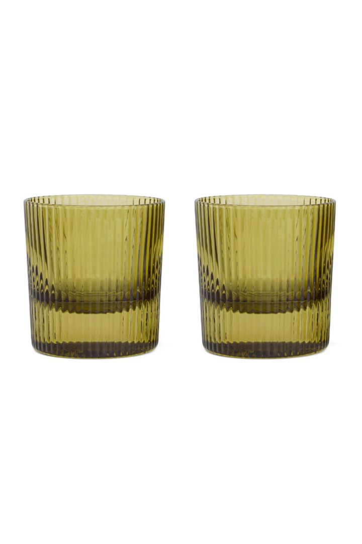 LOWBALL GLASS SET OLIVE