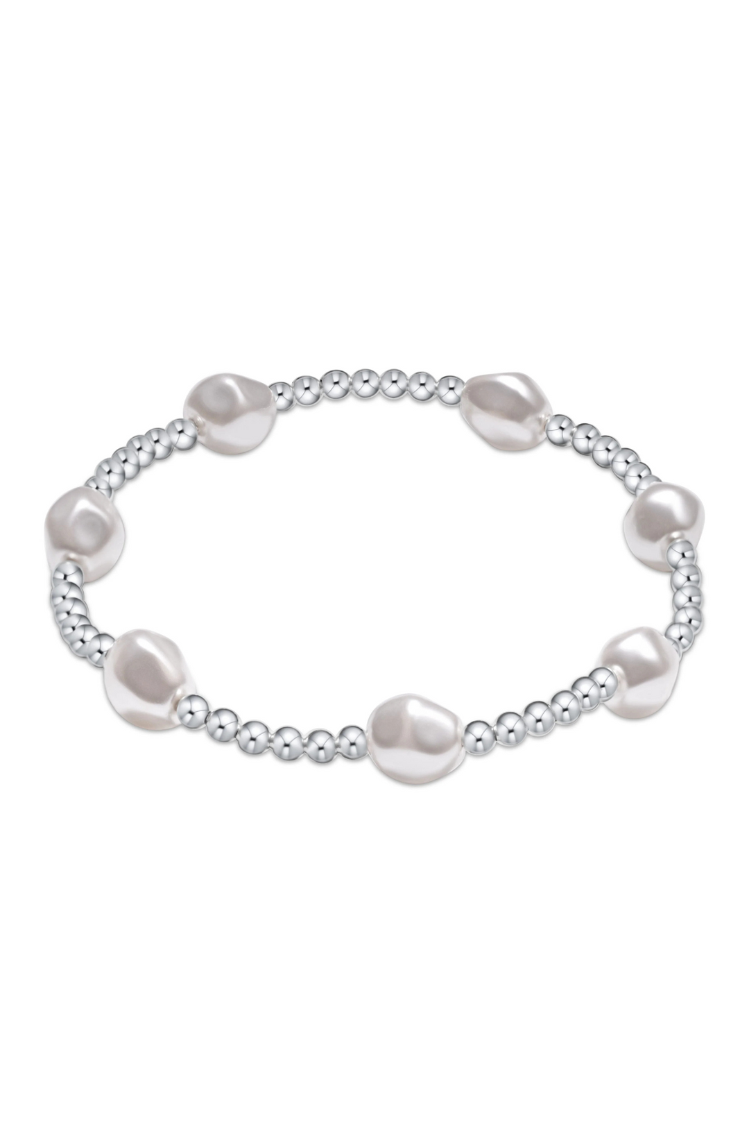 ADMIRE STERLING 3MM BEAD BRACELET - PEARL