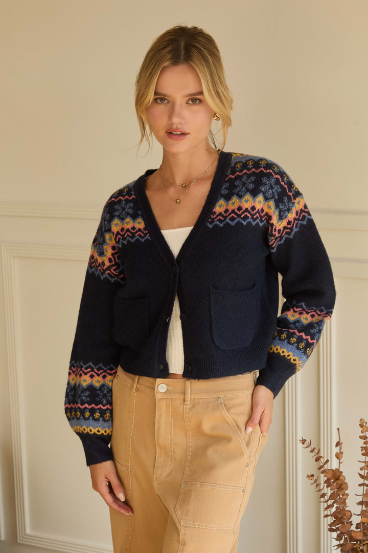 SNOWFLAKE NAVY CARDI