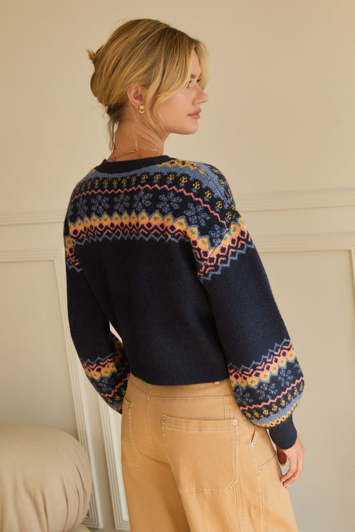 SNOWFLAKE NAVY CARDI