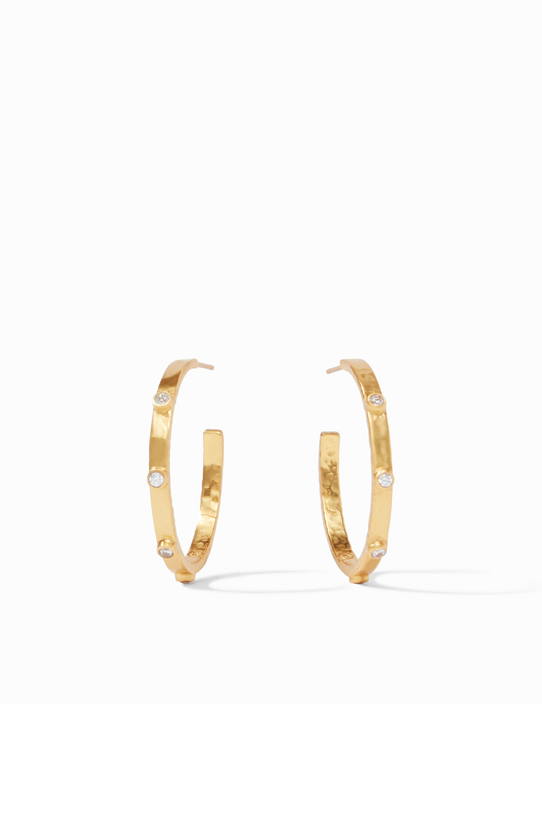 Julie Vos | Crescent Stone Hoop- Pearl- M