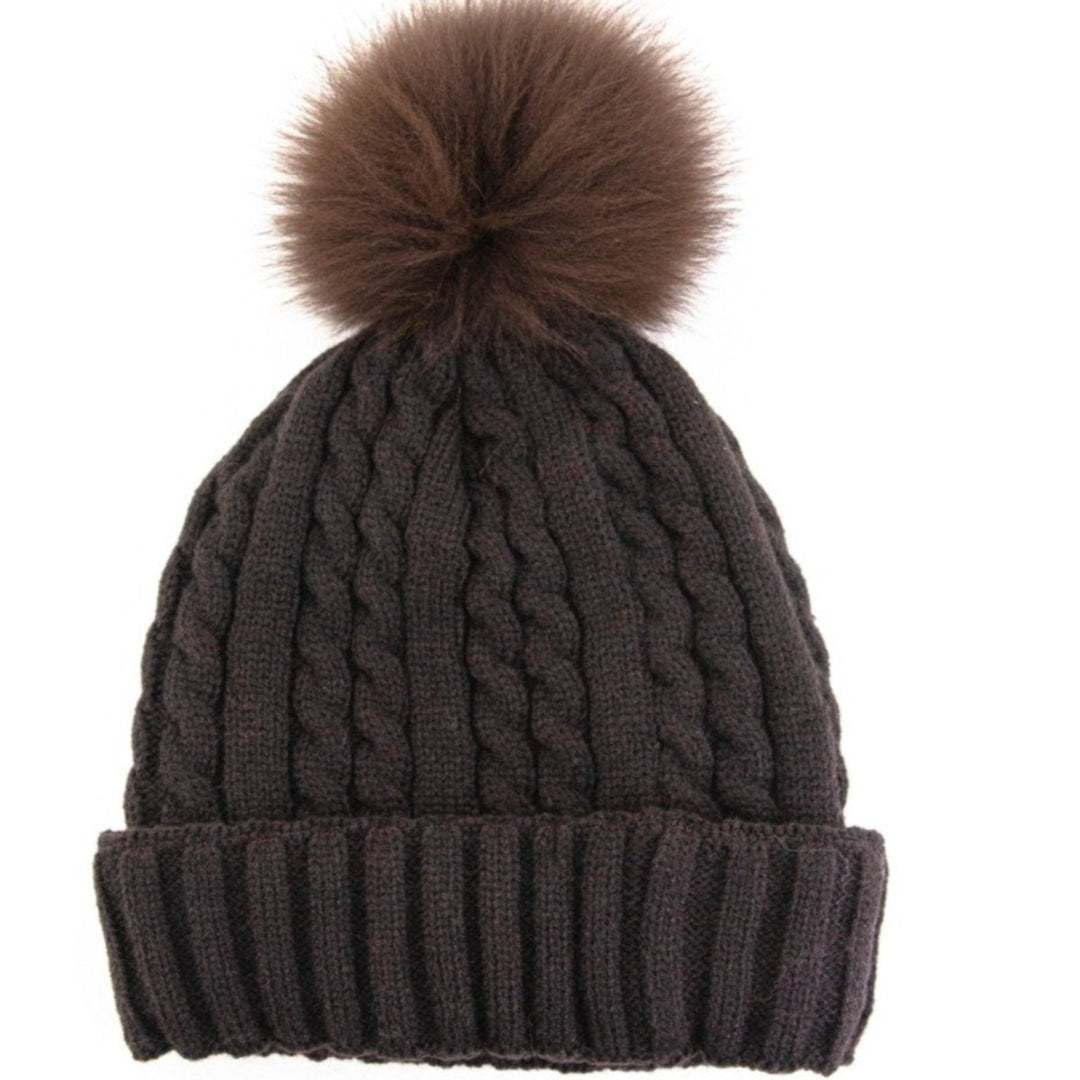 Brown Fox Pom Beanie