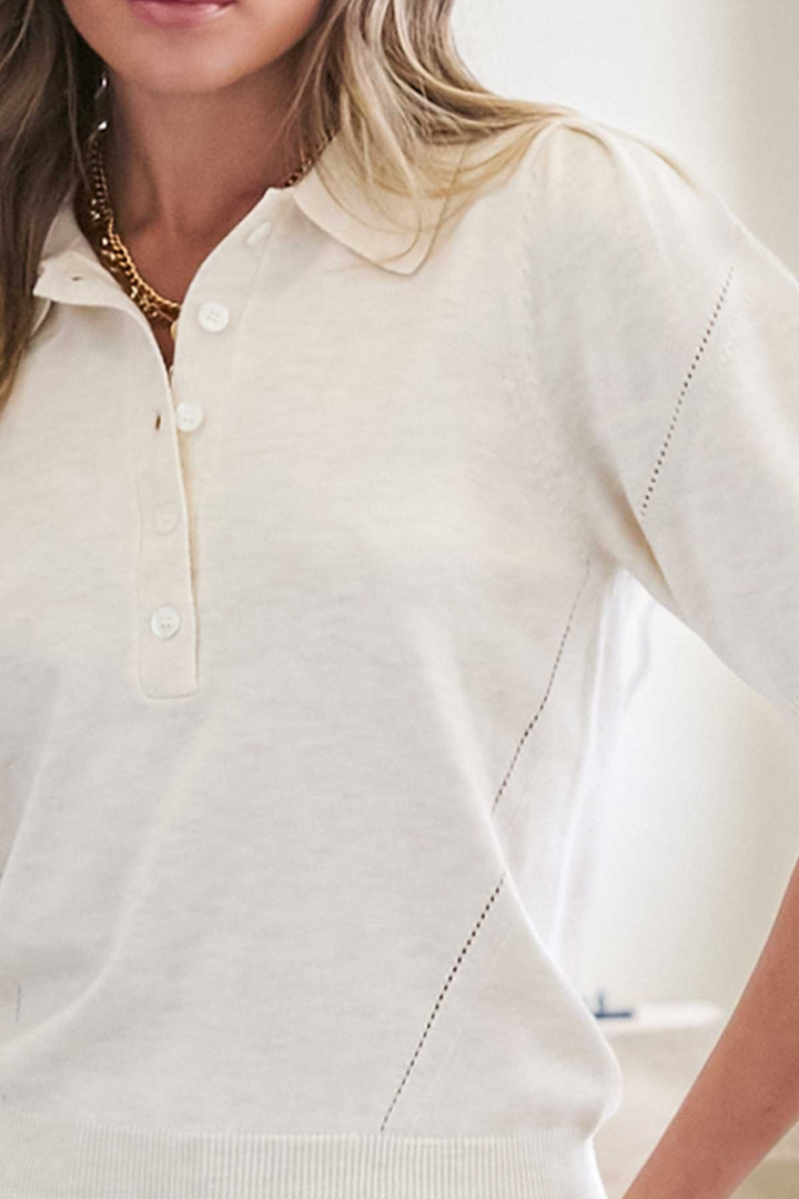 Kerri Polo Knit- ivory