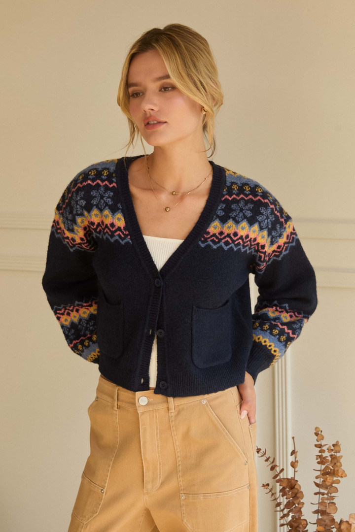 SNOWFLAKE NAVY CARDI