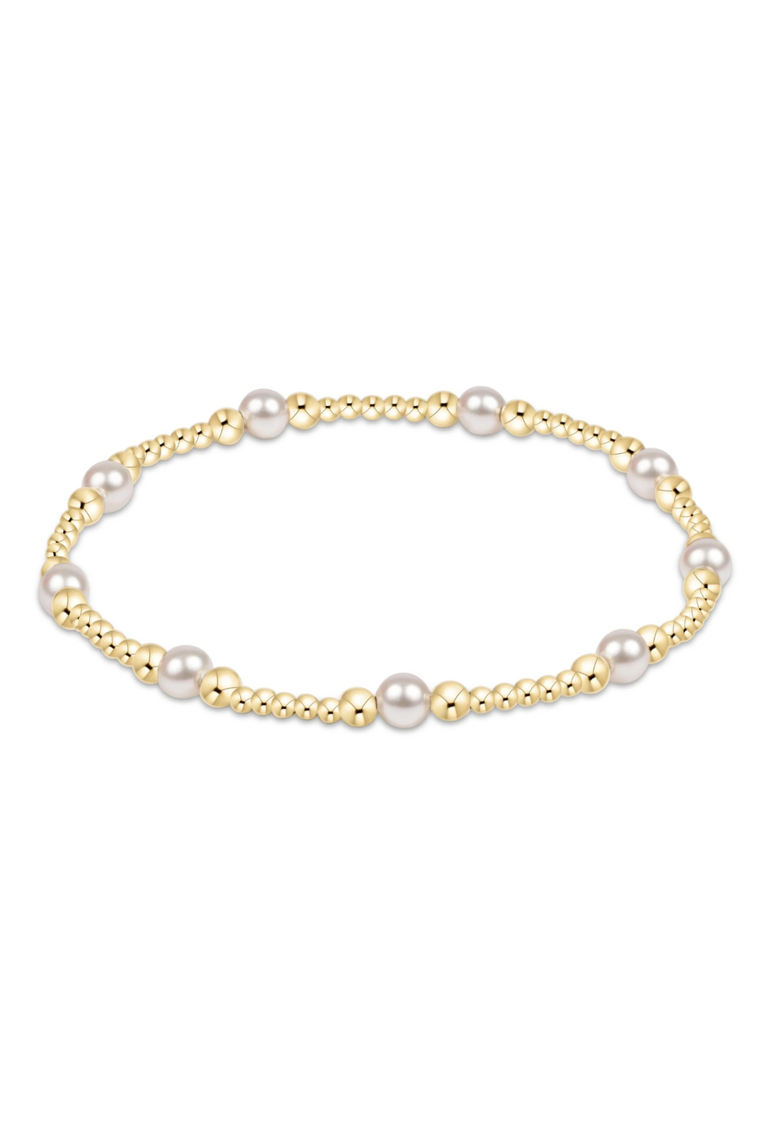 CLASSIC PURPOSE PATTERN 4MM BEAD BRACELET - PEARL