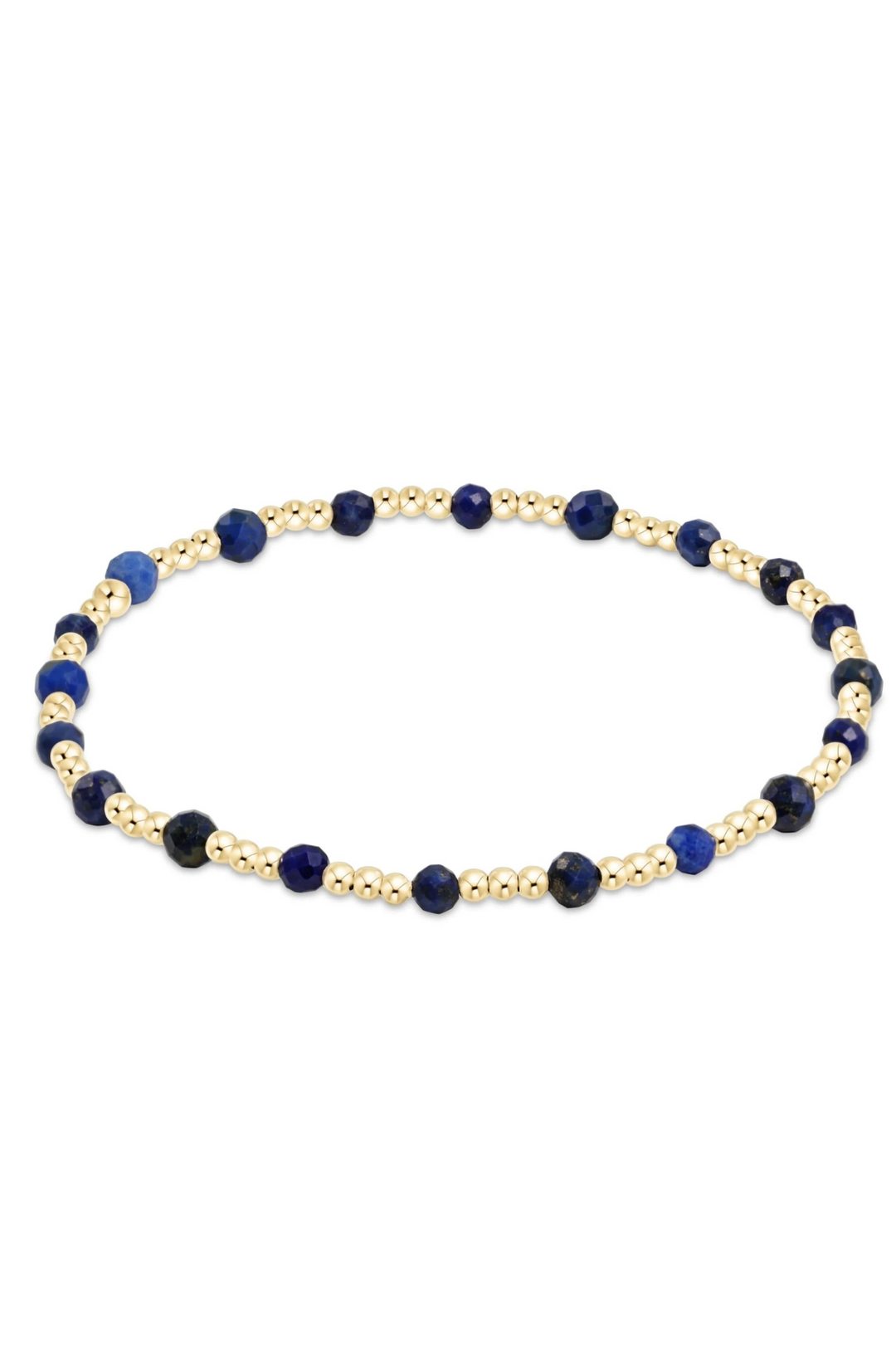 Gemstone Gold Sincerity 3mm Bracelet -Lapis