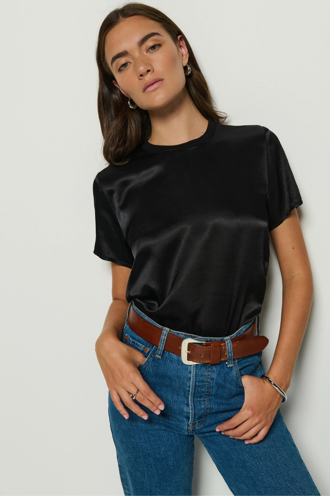NATION | Marie Boxy Crop- Black
