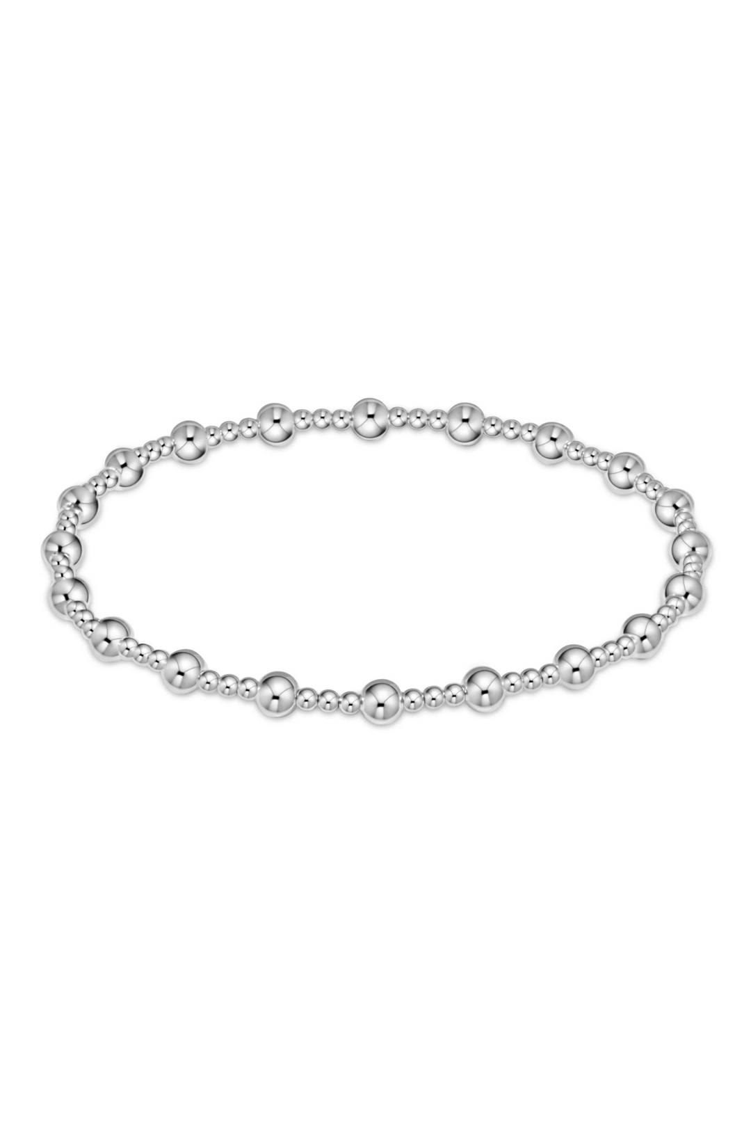 CLASSIC SINCERITY PATTERN 4mm BEAD BRACELET - STERLING
