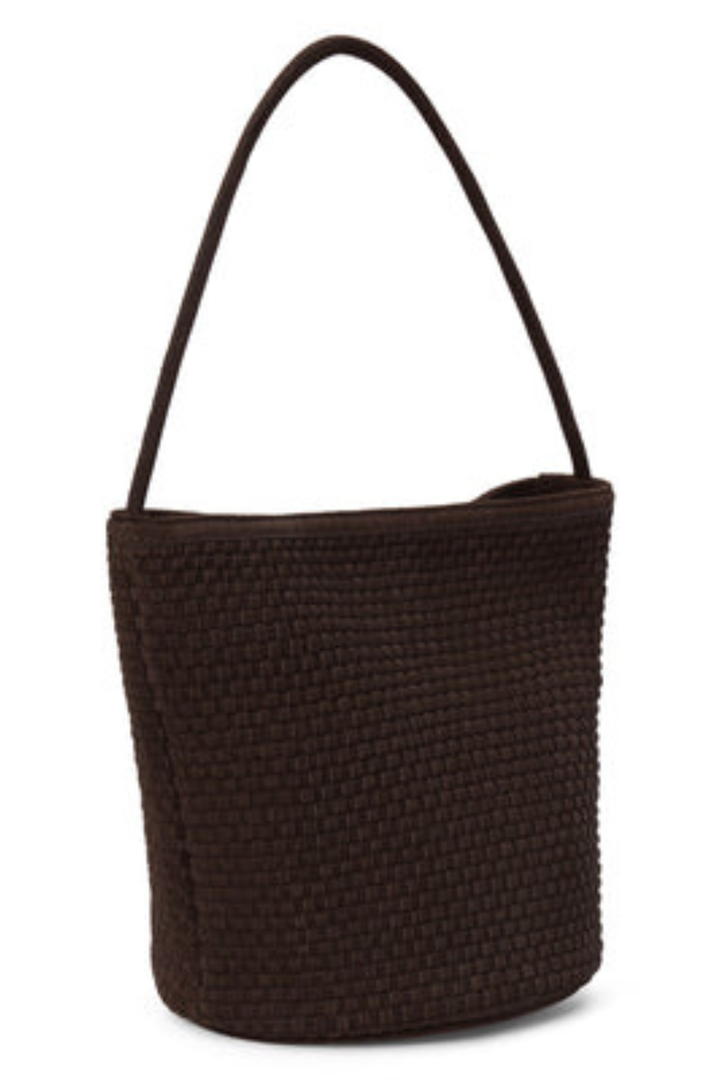 VANCOUVER WOVEN BUCKET BAG CHOCOLATE