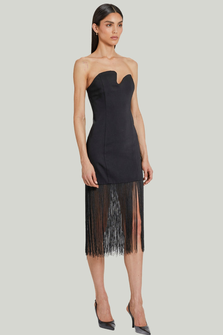AMANDA UPRICHARD |  PUZZLE DRESS WITH FRINGE
