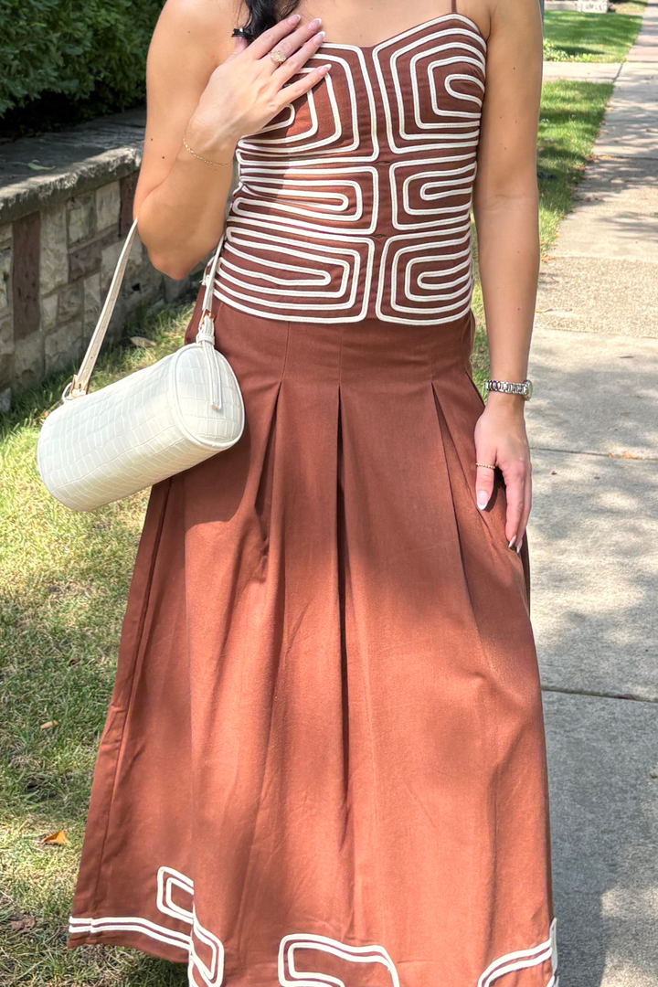 Embroidered Maxi Skirt