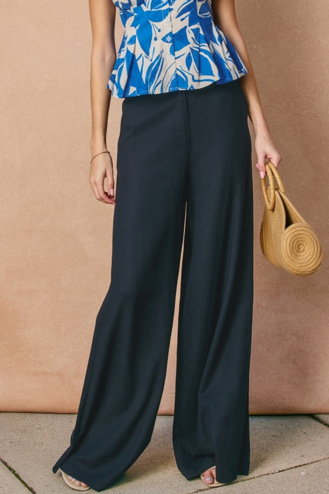 Navy Linen Trouser