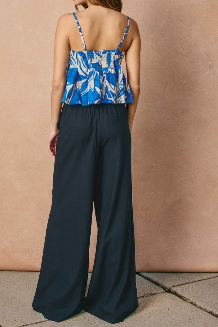 Navy Linen Trouser