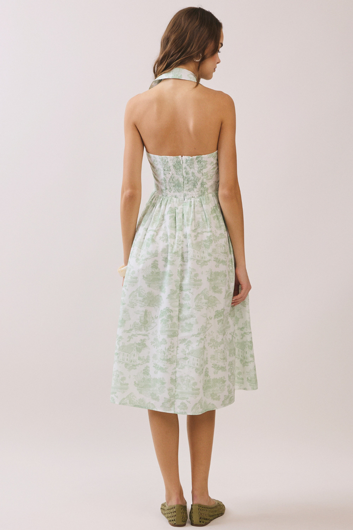 Minty Floral Collar Dress