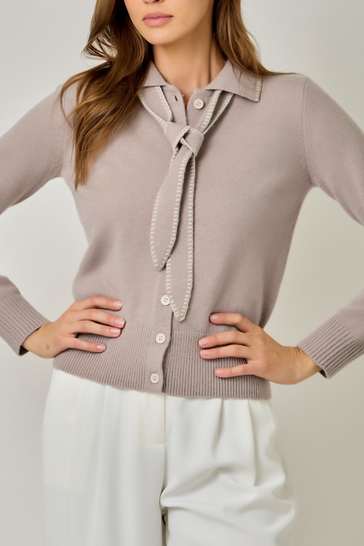 Front Tie Cardigan