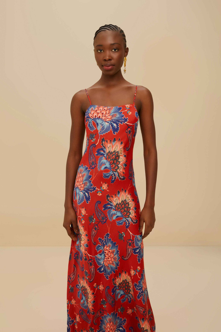 FARM RIO | LUANG RED MAXI DRESS