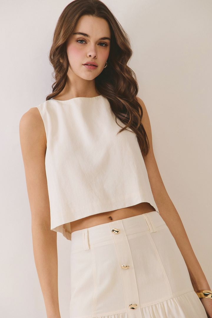 Cream Crop Top