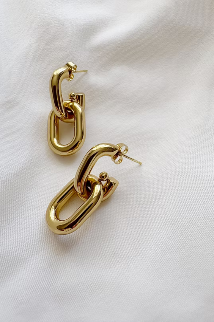 PEG'S HARDWARE | LINK EARRINGS - GOLD