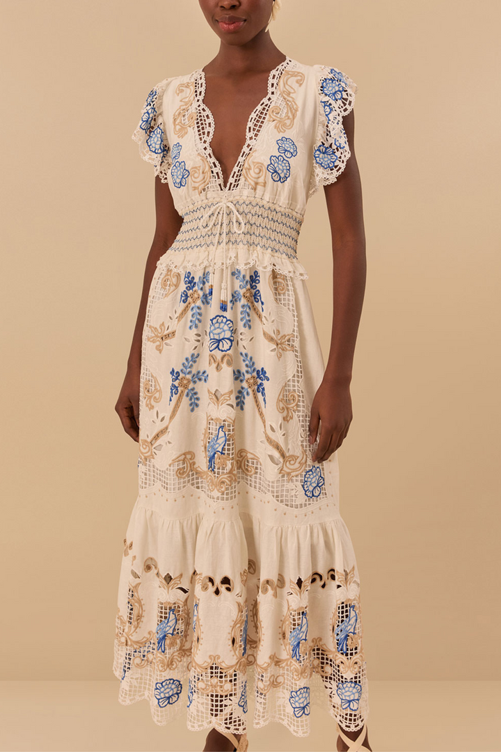 FARM RIO | ROMANTIC RICHELIEU MAXI DRESS
