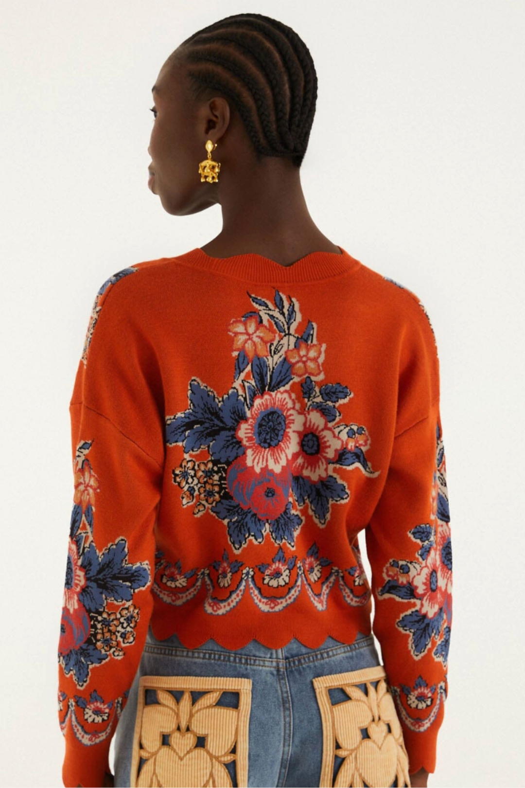 FARM RIO | VICTORIAN FLORAL KNIT CARDI