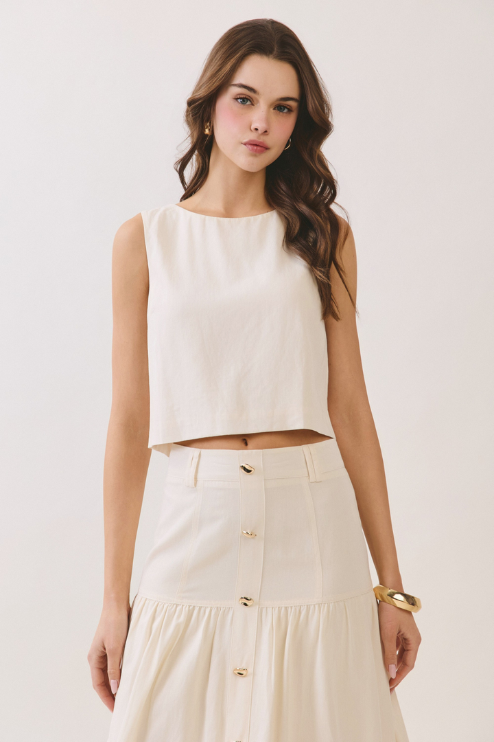 Cream Crop Top