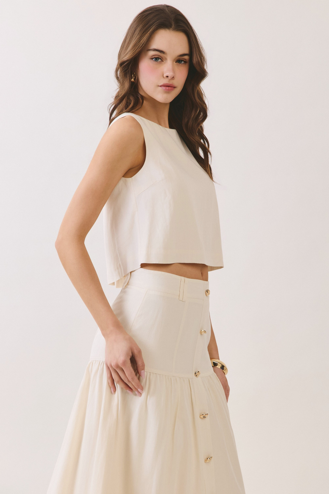 Cream Crop Top