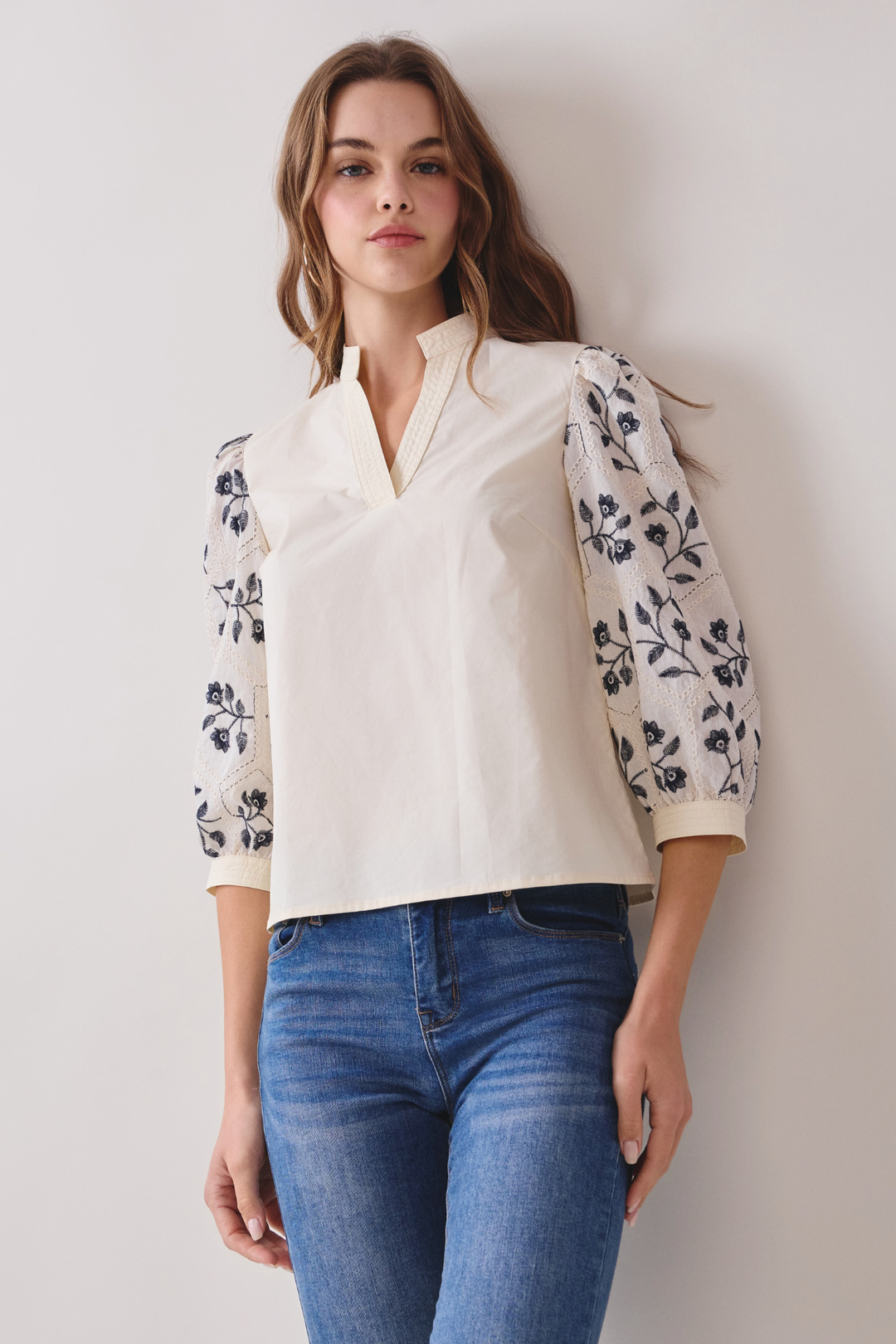 Floral Sleeve Blouse