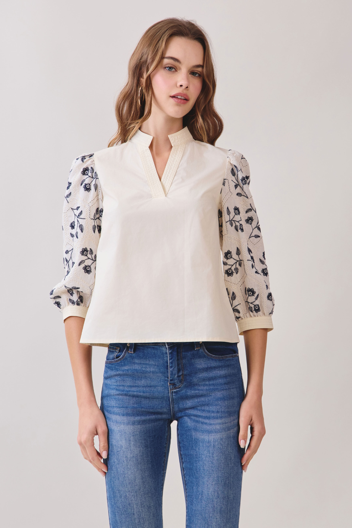 Floral Sleeve Blouse