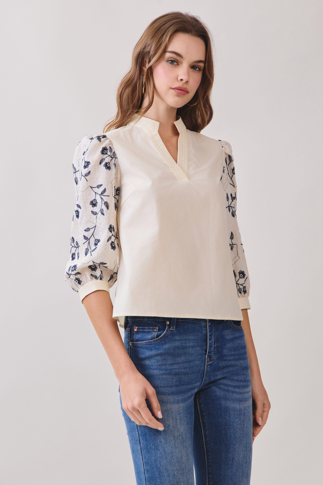 Floral Sleeve Blouse