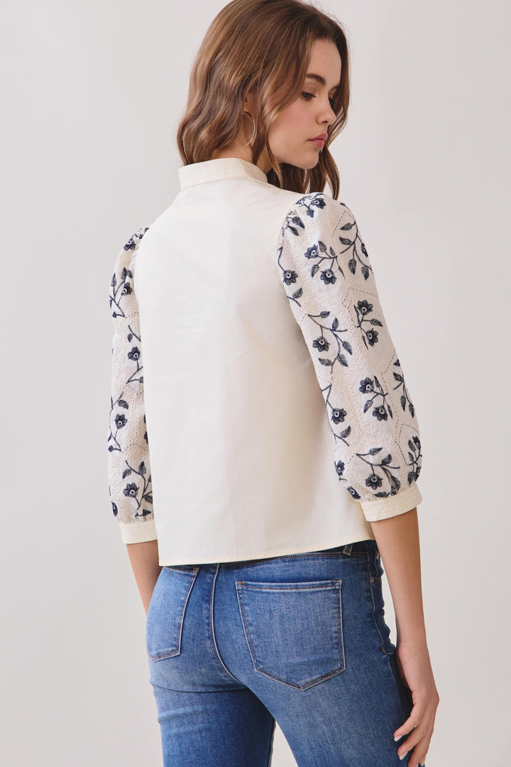 Floral Sleeve Blouse