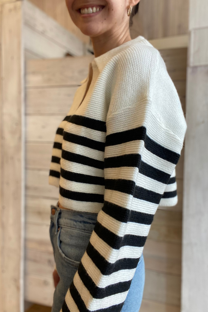 Corbin Stripe Polo Knit