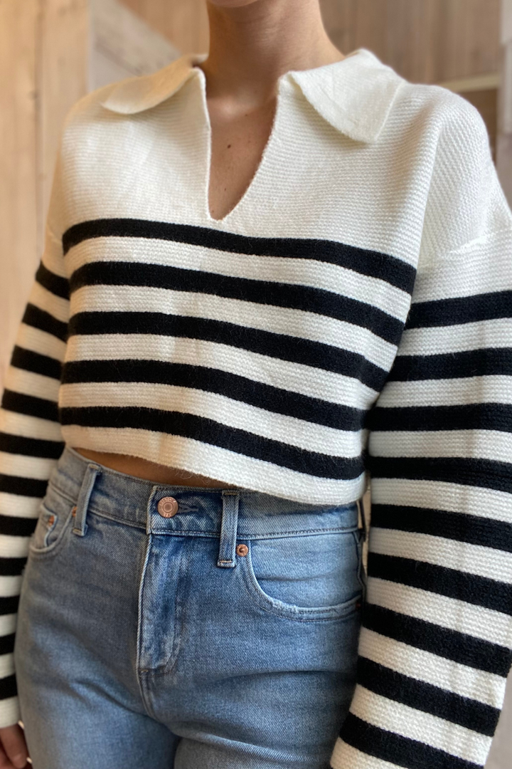 Corbin Stripe Polo Knit