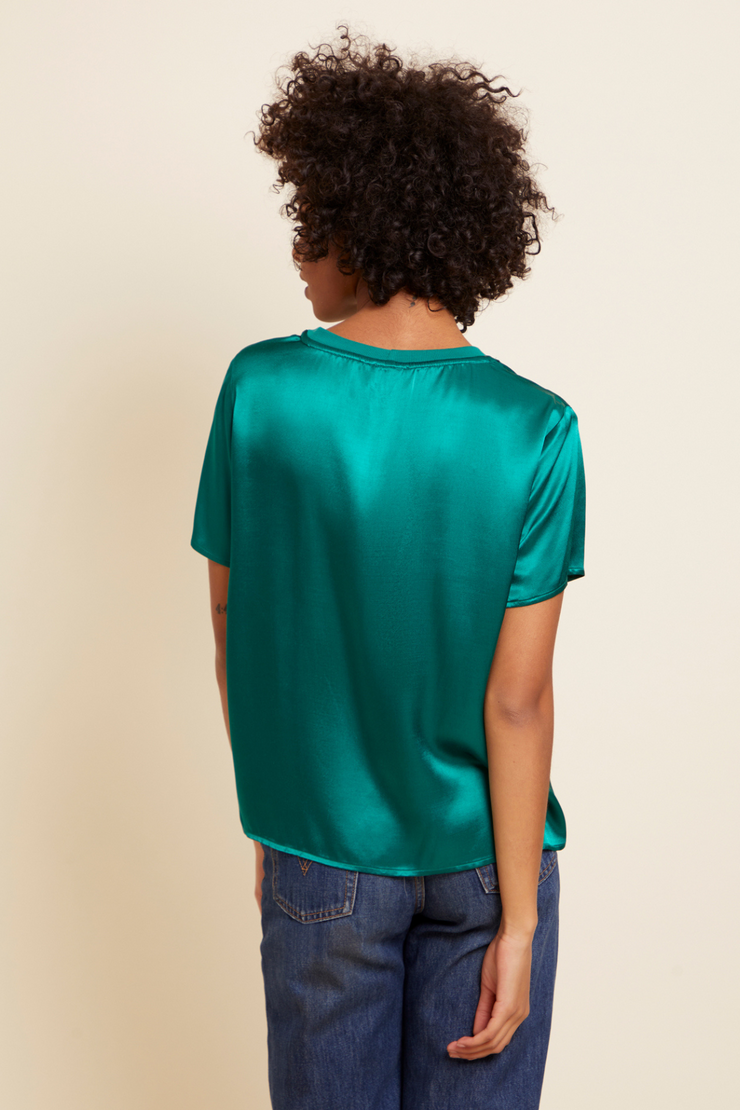 NATION Marie Boxy Crop- Evergreen
