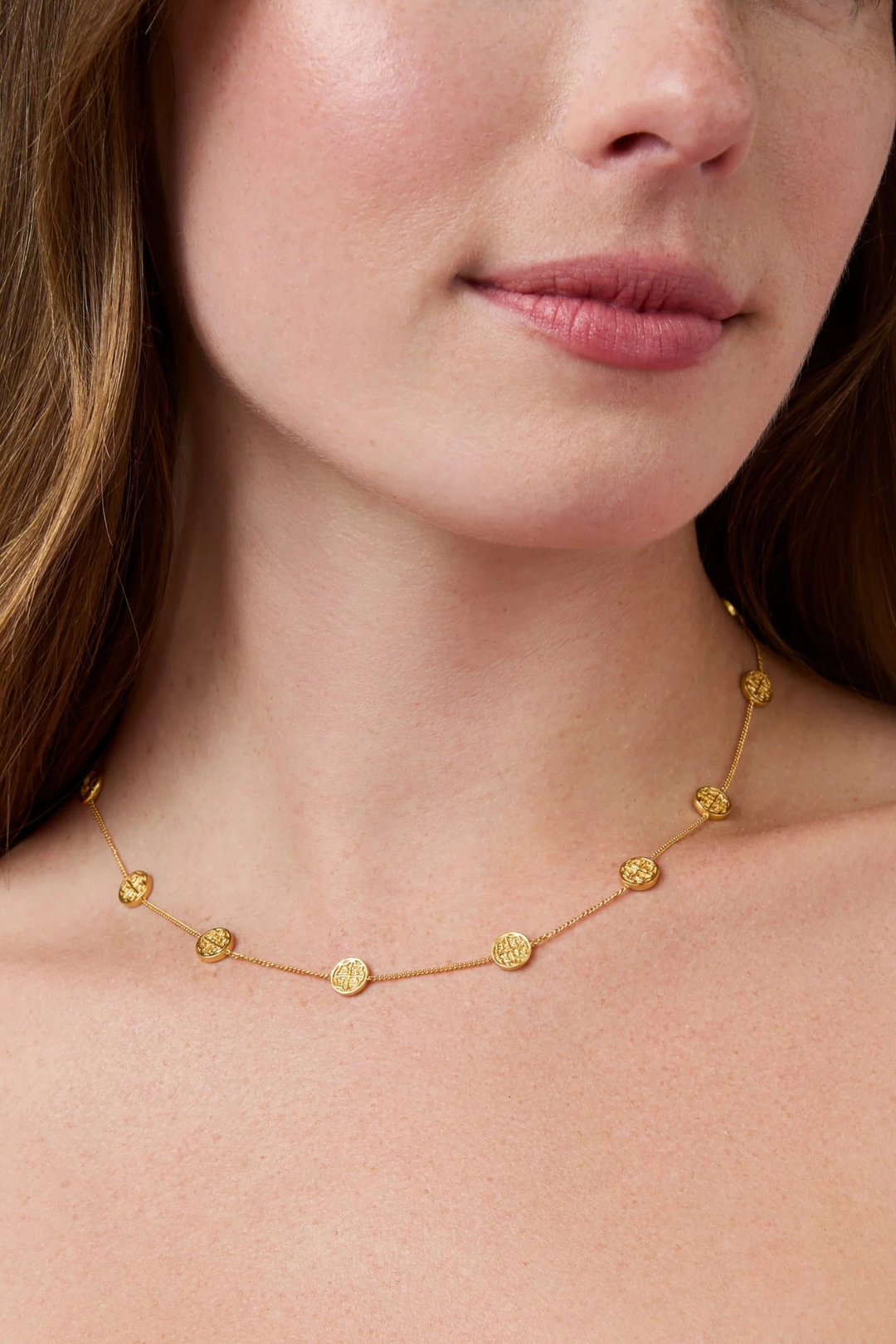 JULIE VOS | Valencia Delicate Station Necklace- Gold