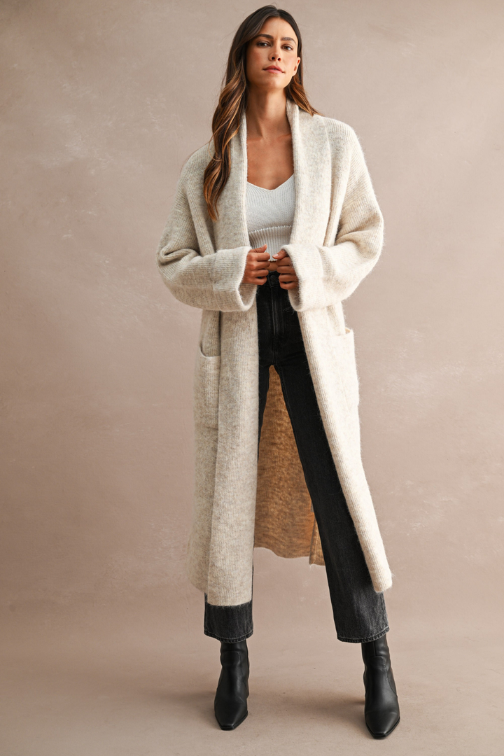 Longline Open Front Cardigan
