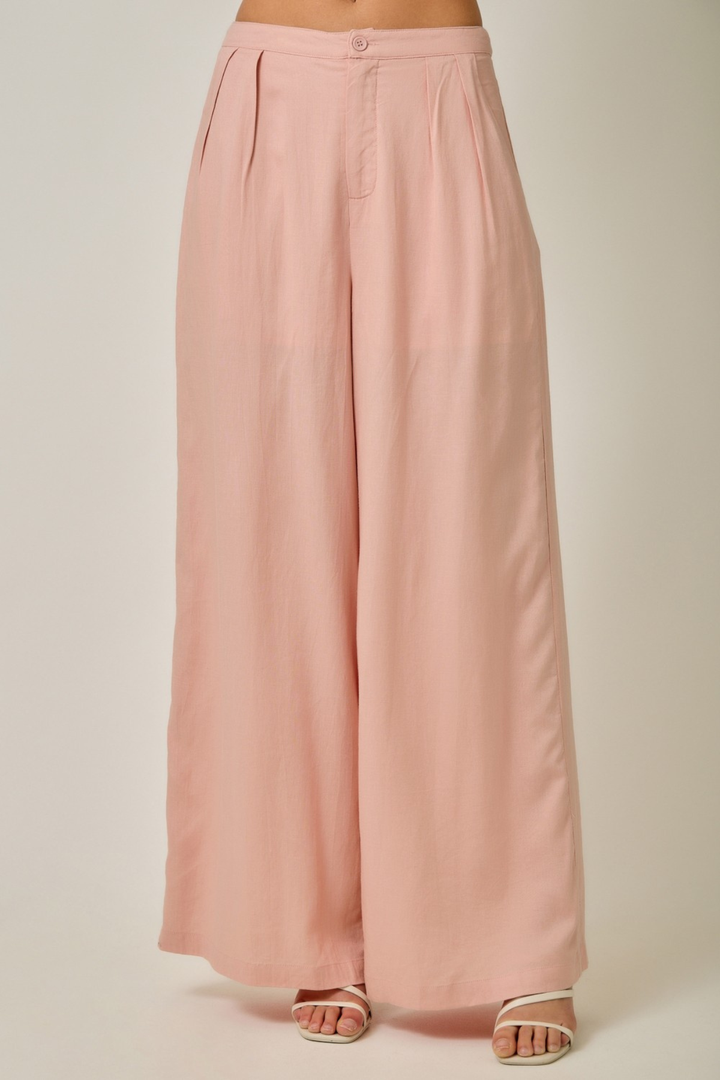 Blush Linen Pleated Pant