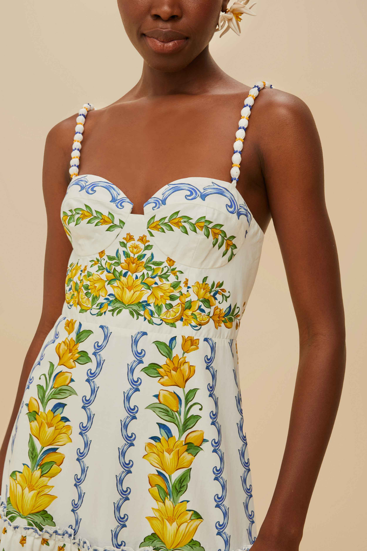 FARM RIO | SICILY OFF-WHITE MIDI DRESS