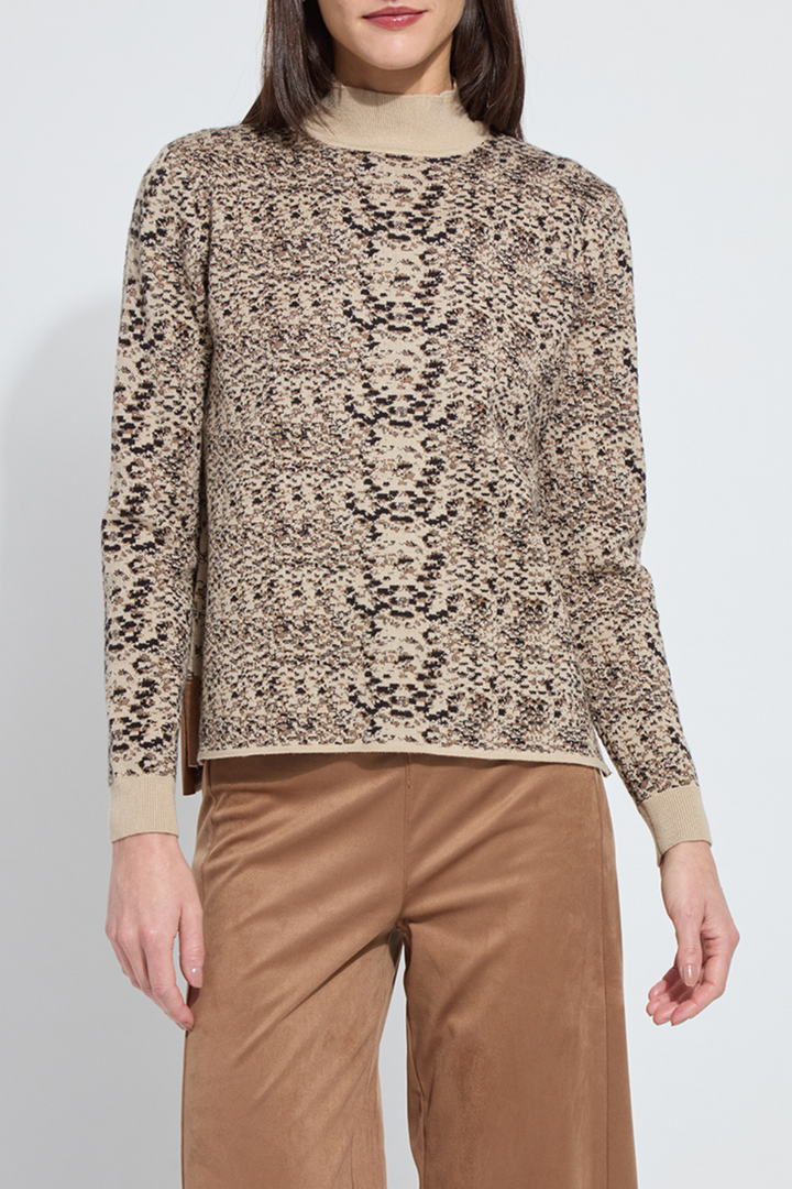 LYSSÉ | Declan Mock Neck Jacquard Sweater