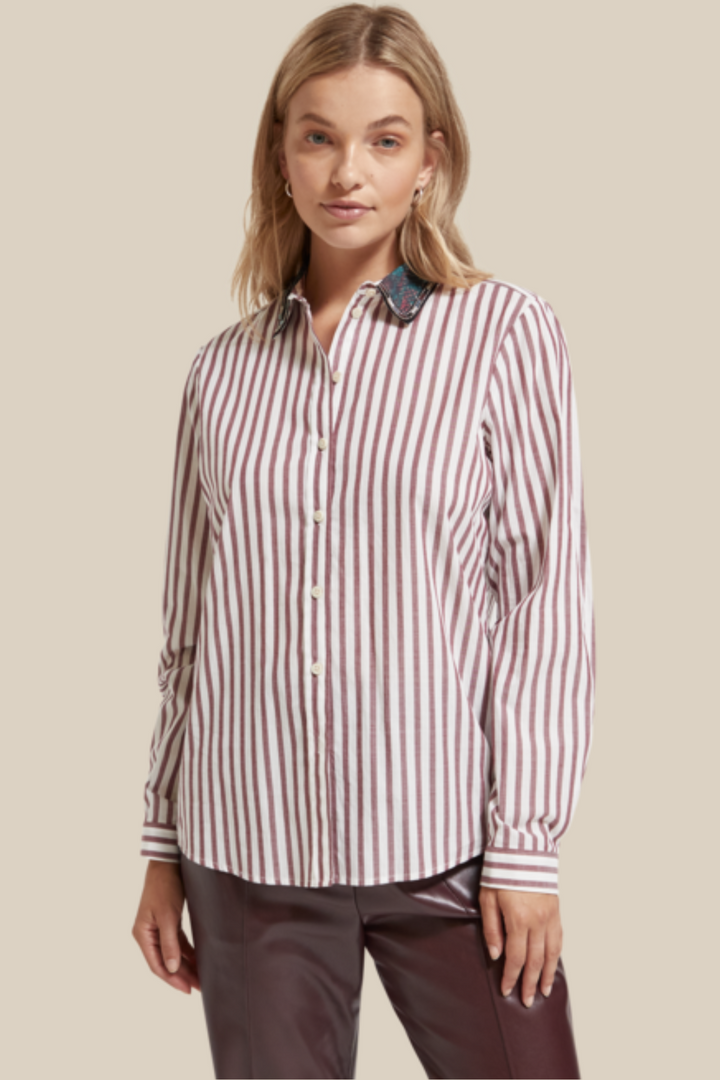 SCOTCH & SODA | Stripe Shirt Bead Collar