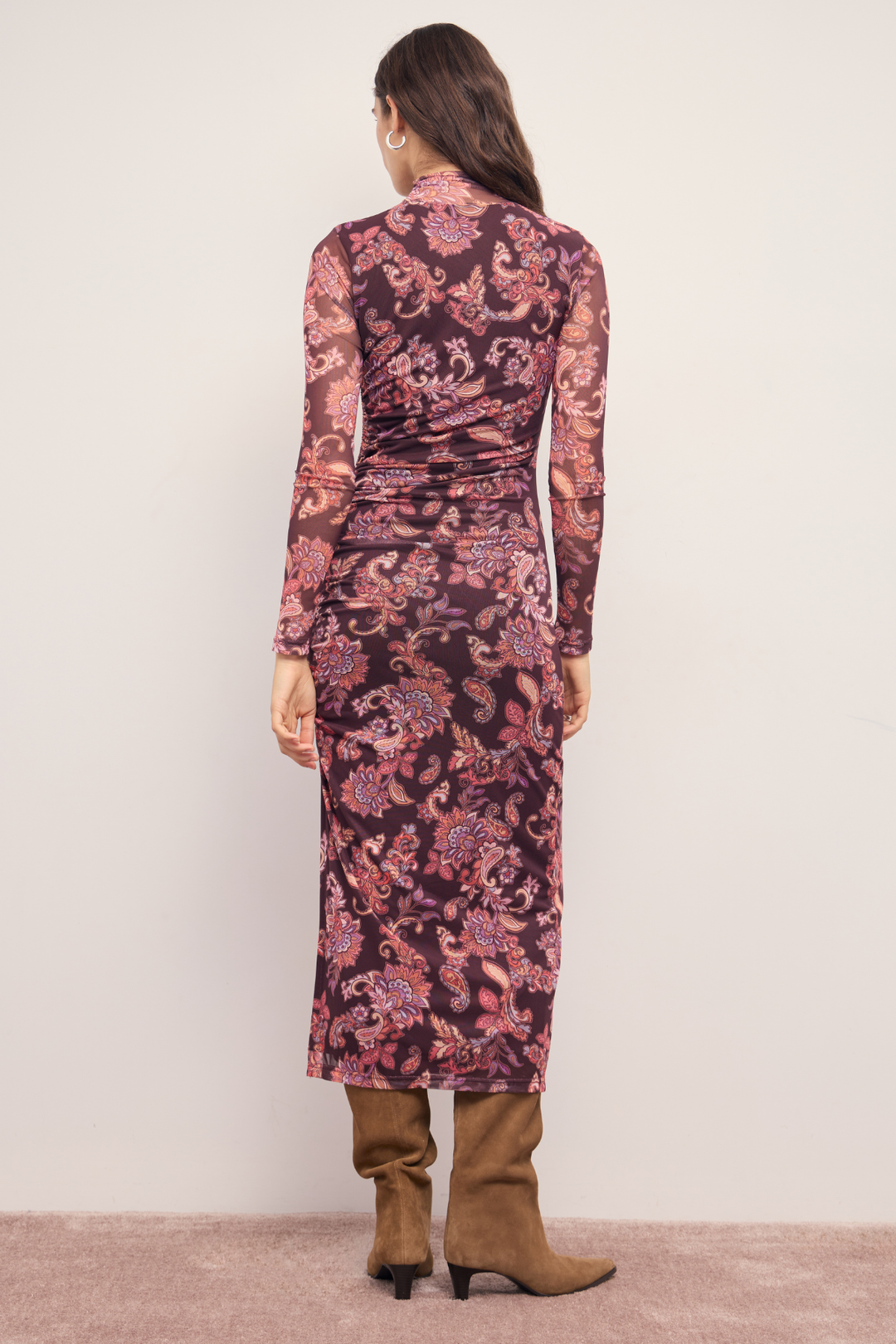 MINKPINK | PAISLEY ROUCHED MIDI DRESS
