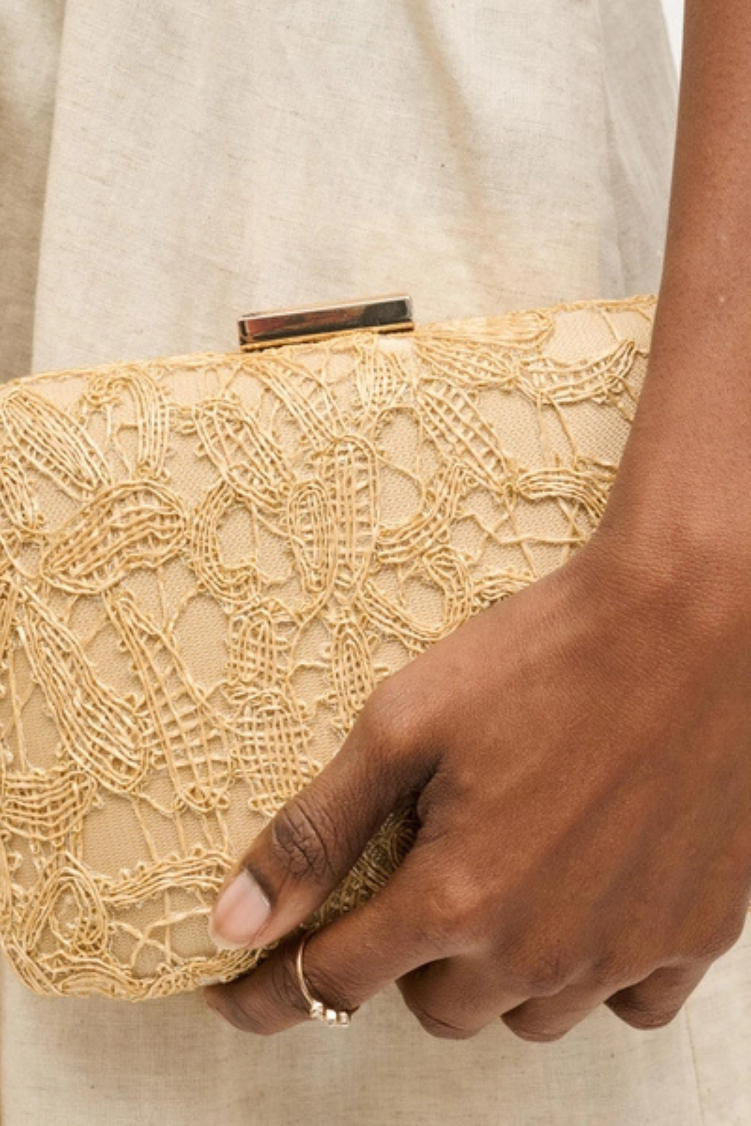 Ayla Evening Bag - Natural